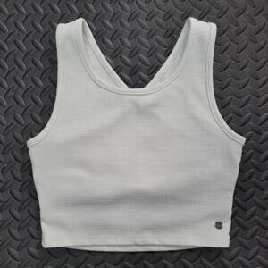 Roxy White Cross Back Wrap Crop Tank Top Women’s Medium